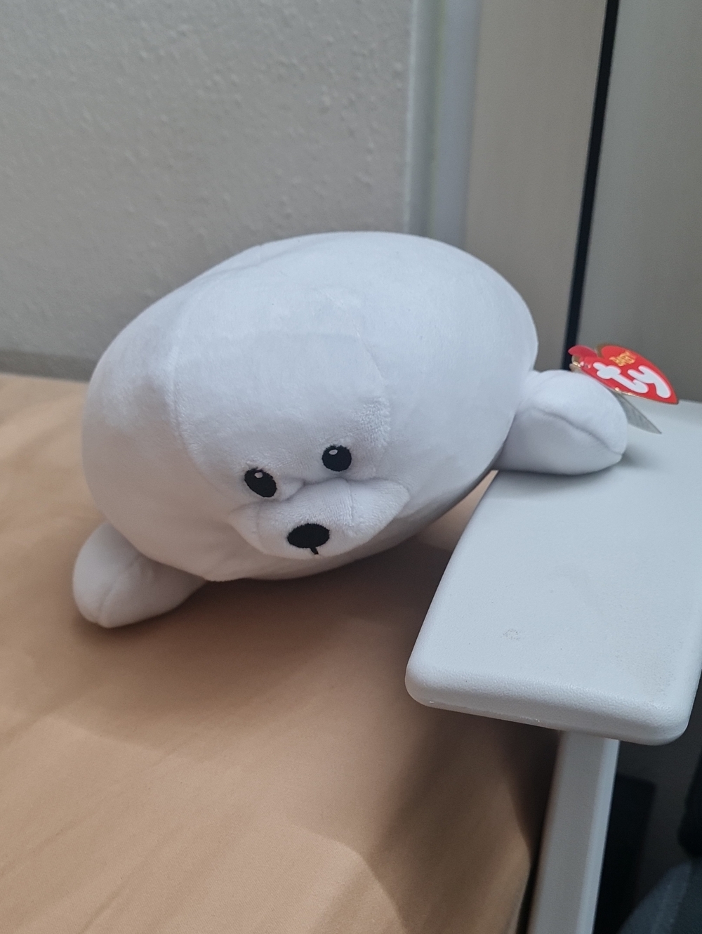 Ty Tiny White Seal Plush from The Baby Ty Collection